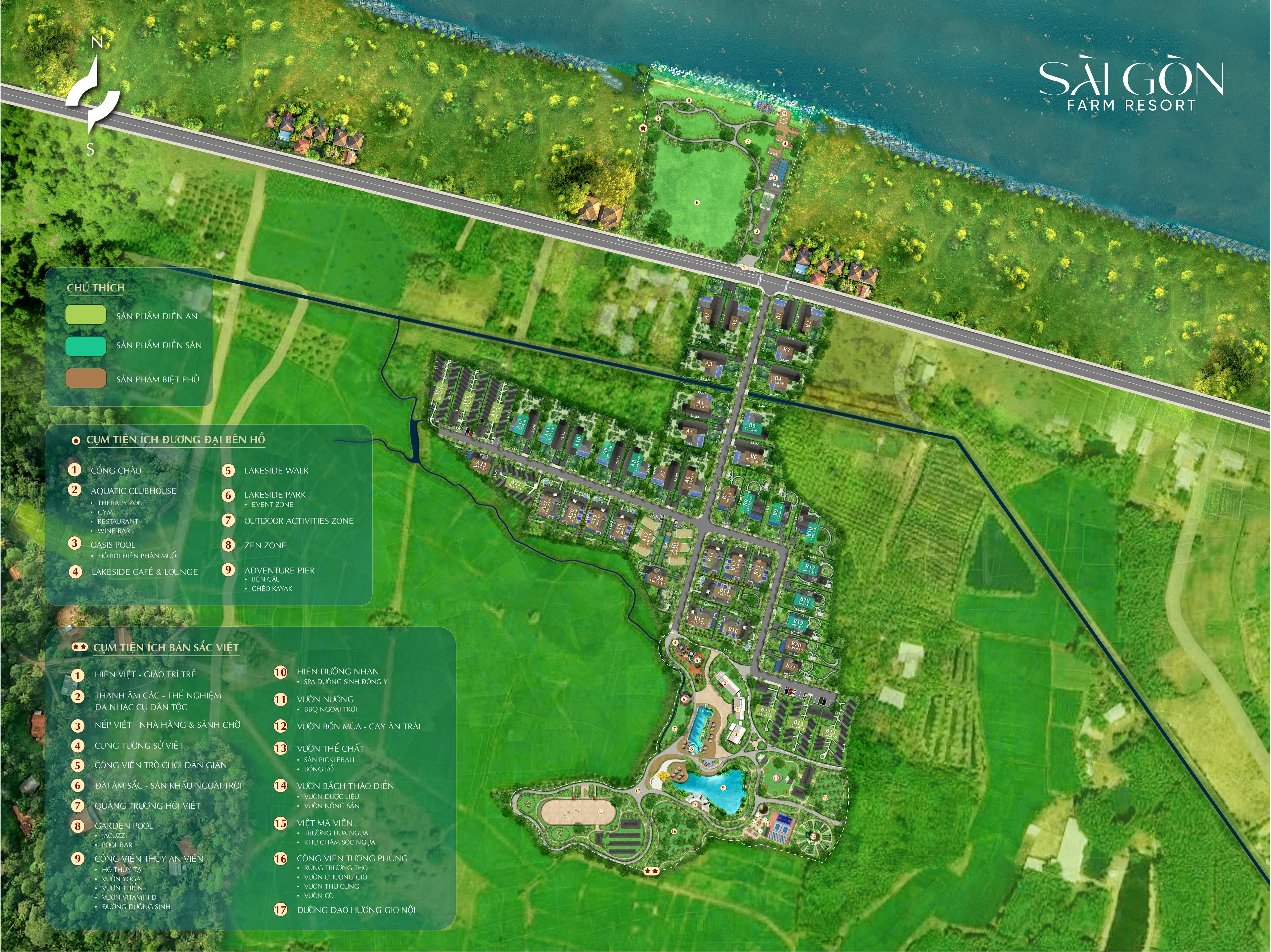 Sơ đồ phân lô tổng mặt bằng Saigon Farm Resort
