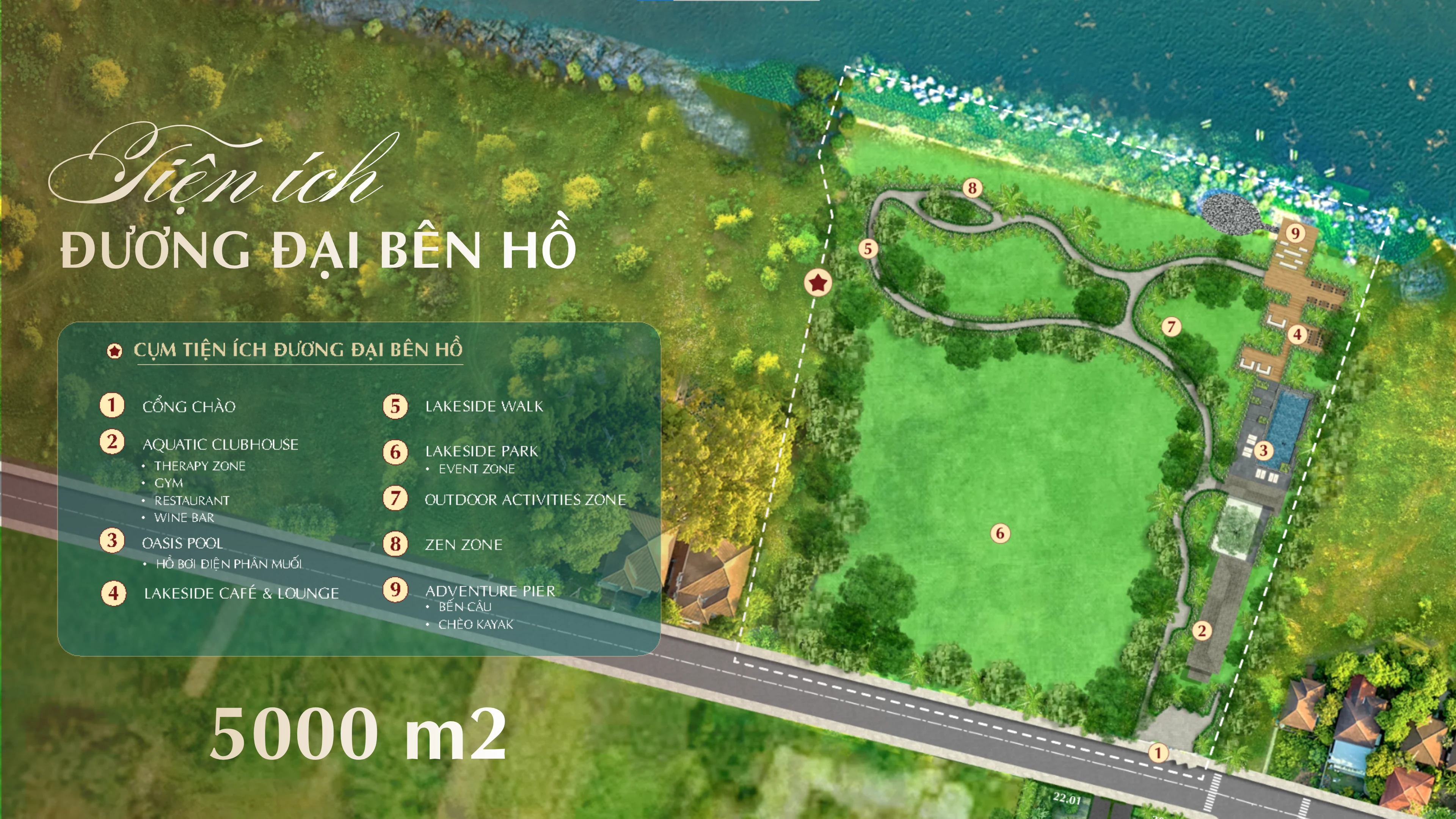 Sơ đồ quy hoạch Cụm Tiện Ích Đương Đại Bên Hồ Saigon Farm Resort